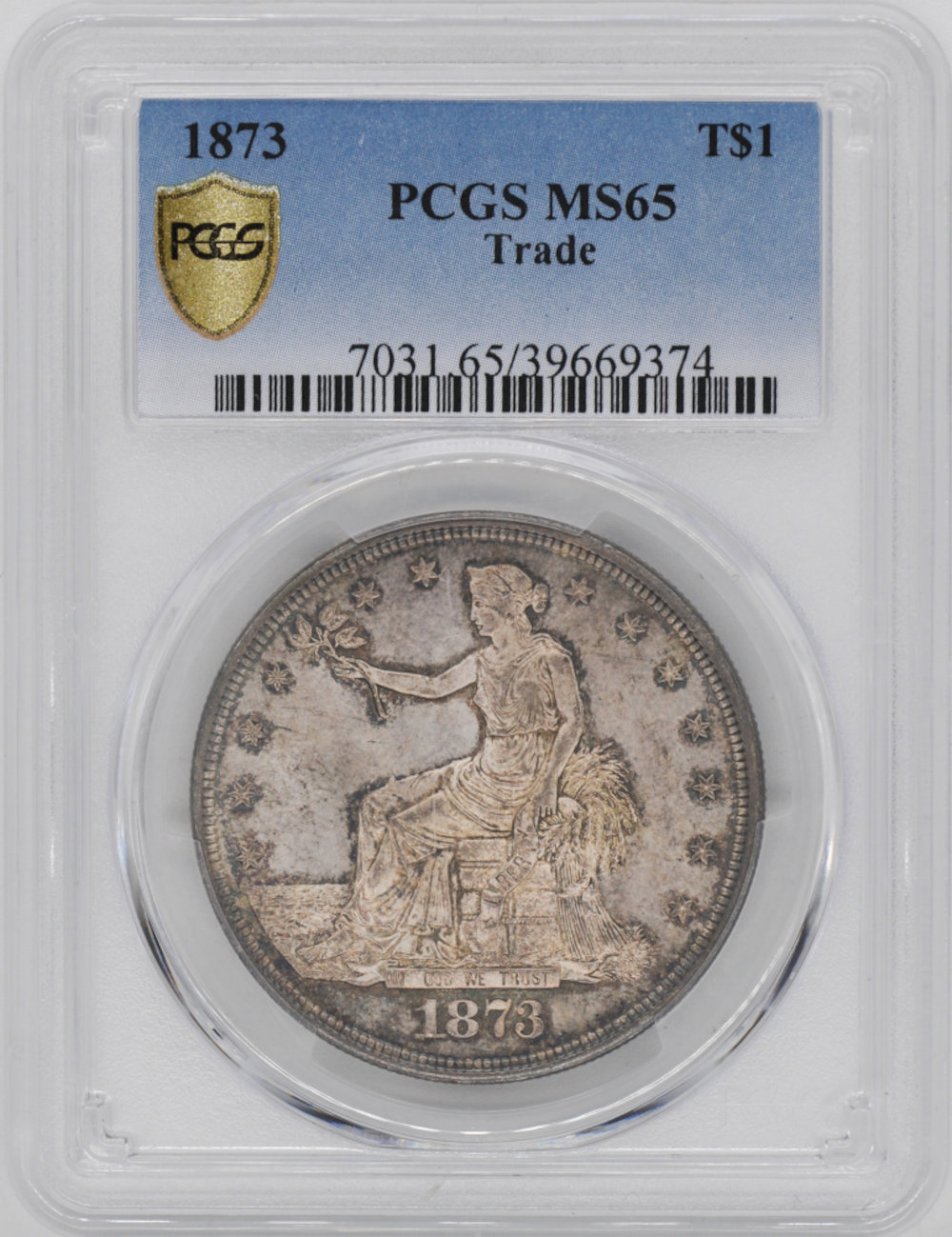 Two-1873-T$1-Trade-Dollars